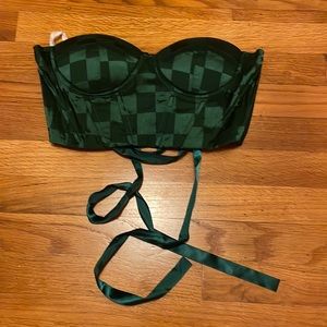 Green checkered corset
